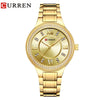 New Women Watches Luxury Brand Watch Rose Gold Women Quartz Clock Creative Wood Pattern Dial Fashion Wristwatch CURREN 9017